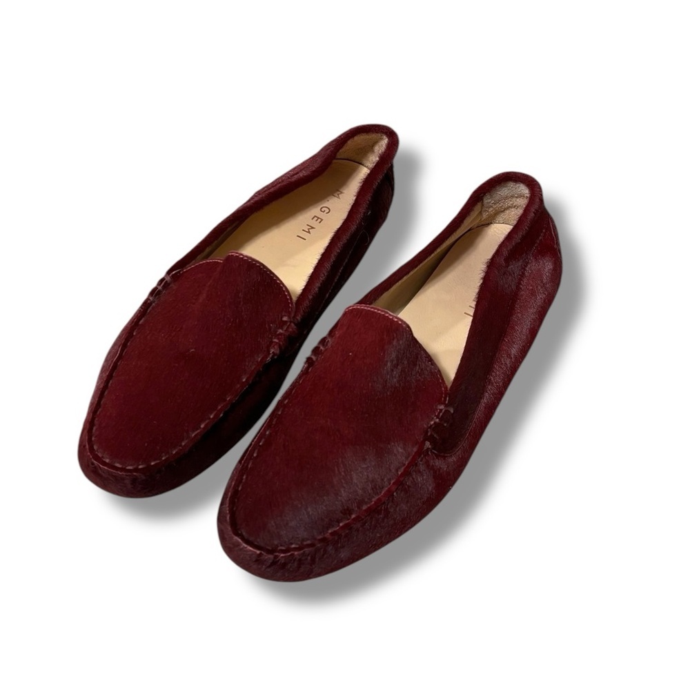 M. Gemi Deep Red Leather Loafers